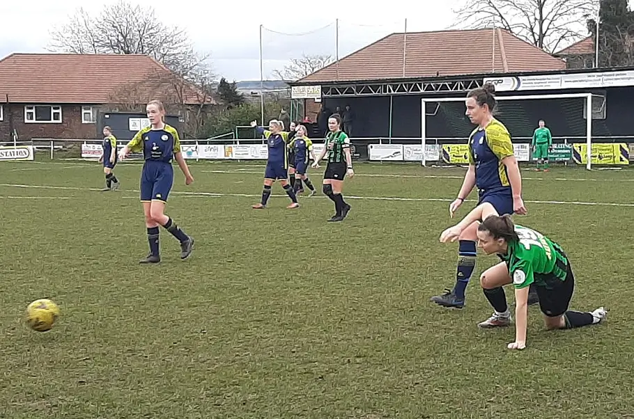 match action between golcar united ladies and brayton belles