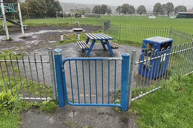 golcar community play park entrance needs upgrade